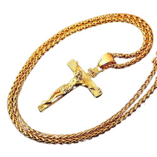 Pendentif croix en plaqué or 18 carats