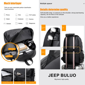 JEEP Sac à dos imperméable pour hommes